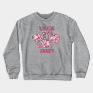 Pink Retro Ladies Night Crewneck Sweatshirt